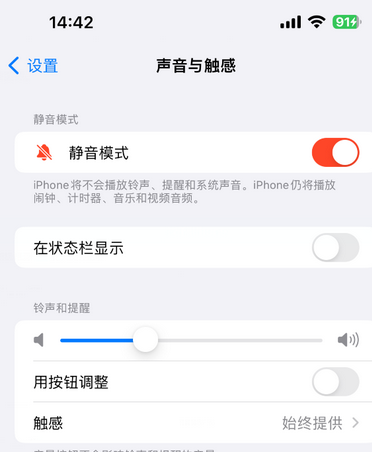 龙潭苹果15Pro维修网点分享iPhone15Pro系列机型中隐藏静音图标 